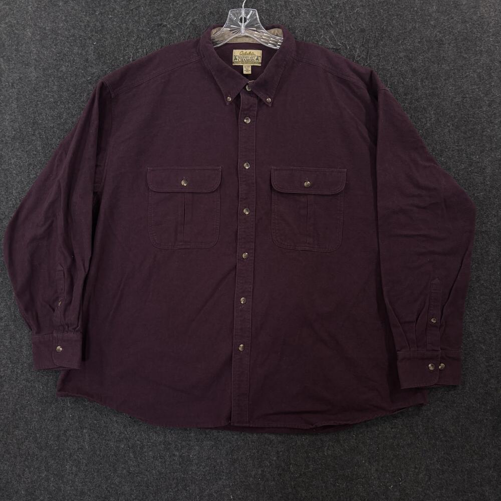 Cabela's Chamois Shirt Men's 3XL Purple Flannel Button Down Pockets Outdoor